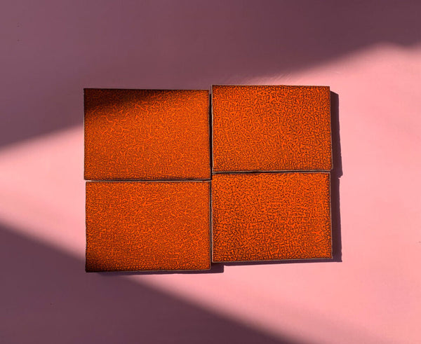Crazed Terracotta Square Tiles - 010 - Reactive Crackle