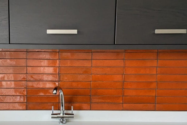 Crazed Terracotta Rectangle Tiles - 010 - Reactive Craquelé