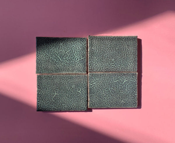 Crazed Terracotta Rectangle Tiles - 018 - Glossy Translucent Crackle