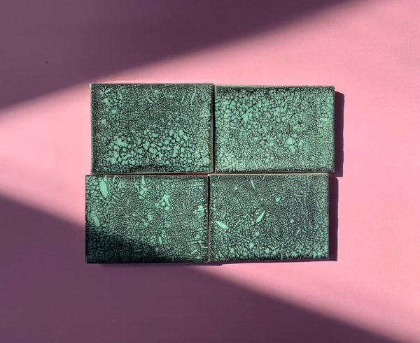 Crazed Terracotta Rectangle Tiles - 019 - Glossy Translucent Crackle