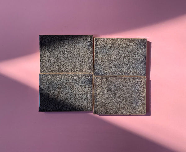 Crazed Terracotta Rectangle Tiles - 020 - Glossy Translucent Crackle