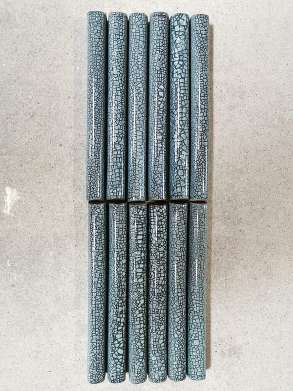 Crazed Terracotta Rectangle Tiles - 022 - Glossy Translucent Crackle