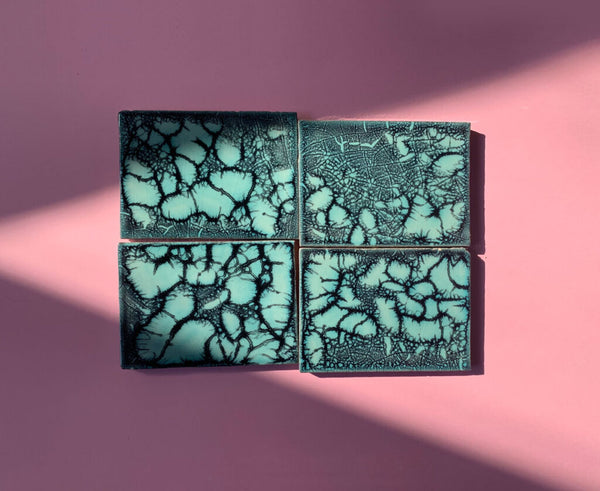 Crazed Terracotta Rectangle Tiles - 022 - Glossy Translucent Crackle