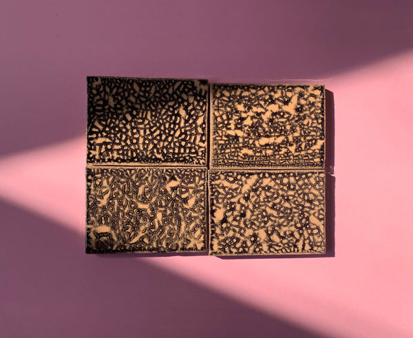 Crazed Terracotta Rectangle Tiles - 023 - Glossy Translucent Crackle