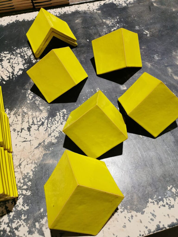 Crazed Terracotta Square Tiles - 002 - Glossy Solid Craquelé