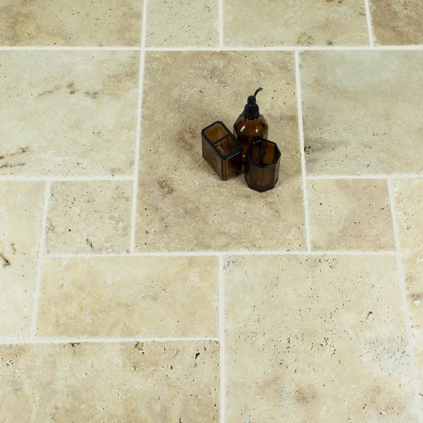Crema Light Travertine Tiles - Brushed