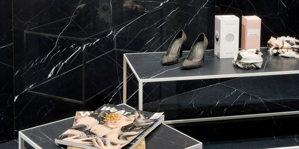 Dark Marquina Marble Effect Infinity Tiles - Polished