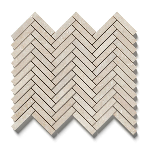 Delano Marble Large Herringbone Mosaic - Honed