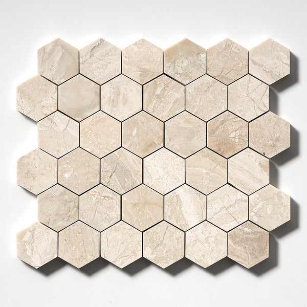 Diana Royal Marble 50 mm Hexagon Mosaic - Honed