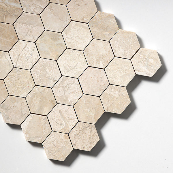 Diana Royal Marble 50 mm Hexagon Mosaic - Honed