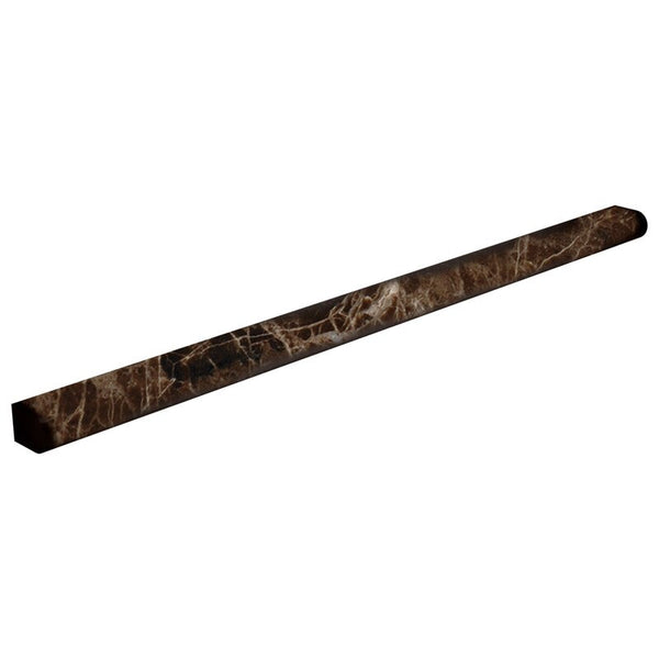 Emperador Dark Marble Classic Bullnose Pencil Liner - Polished