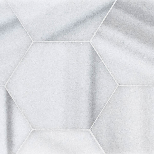 Frost White Marble Hexagon Tiles - Polished