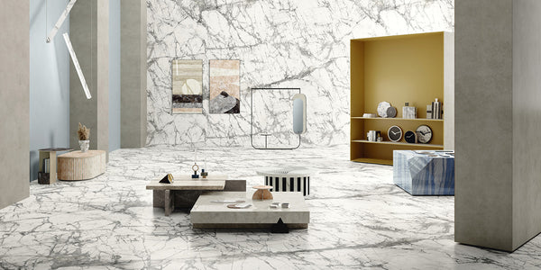 Invisible Grey Marble Effect Infinity Tiles - Honed
