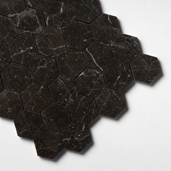 Iris Brown Marble 50 mm Hexagon Mosaic - Honed