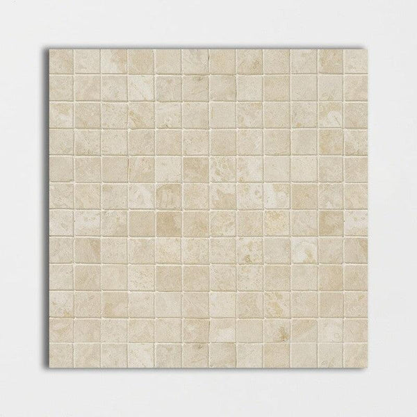 Ivory Travertine 25 mm Square Stackbond Mosaic - Honed