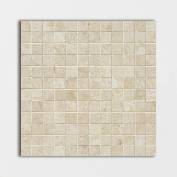 Ivory Travertine 25 mm Square Stackbond Mosaic - Honed