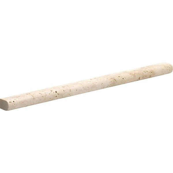 Ivory Travertine Classic Bullnose Pencil Liner - Honed