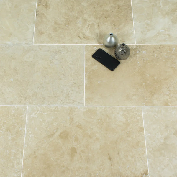Light Travertine Tiles - Filled and Honed