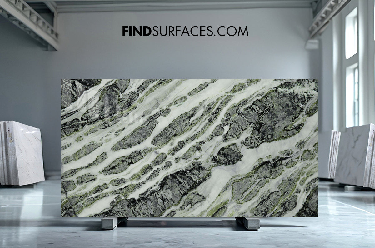 Luna Green Marble - Slabs, Tiles, Worktops, Cut to Size – Find Surfaces Ltd