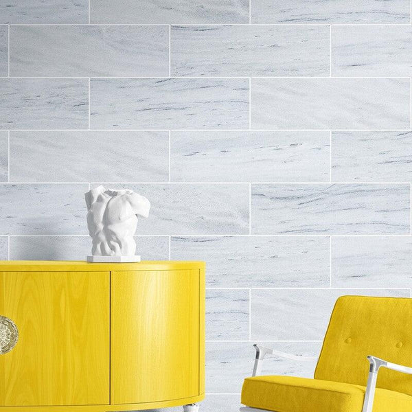 Neptune White Marble Tiles - Honed