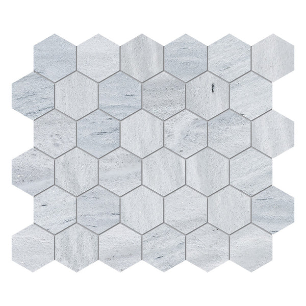 Neptune White Marble 50 mm Hexagon Mosaic - Honed