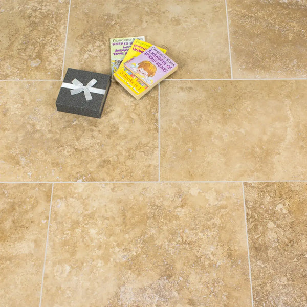 Noce Travertine Tiles - Filled and Honed