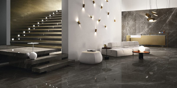 Pietra Grey Marble Effect Infinity Tiles - Polished