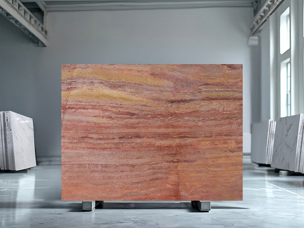 Red Travertine Slabs - FS29256274 - 2400 x 1340 x 20 mm