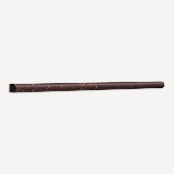 Red Bordeaux Marble Classic Bullnose Pencil Liner - Polished