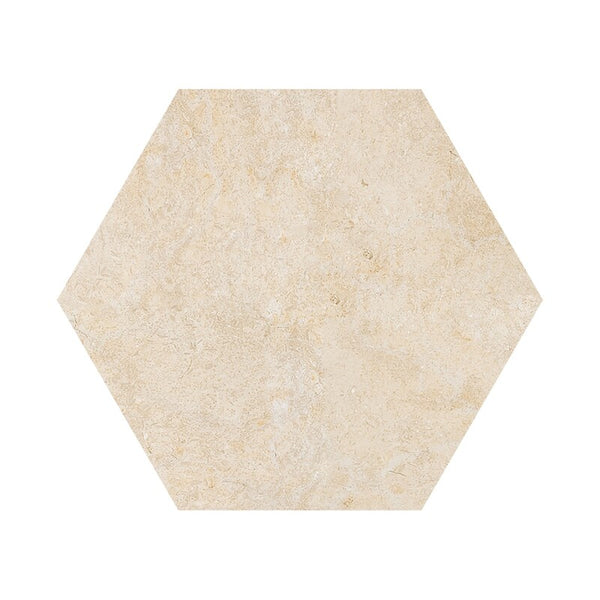 Seashell Limestone Hexagon Tiles - Honed