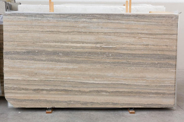 Silver Beige Travertine Slabs - BC456 - 48 Slabs - Size 3000 x 1670 x 20 mm