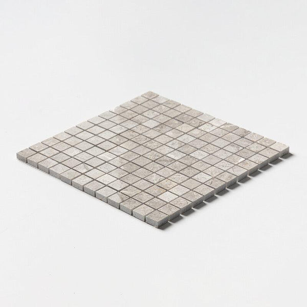 Silver Clouds Marble 25 mm Square Stackbond Mosaic - Polished