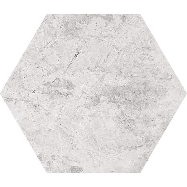 Silver Clouds Marble Hexagon Tiles - Polished