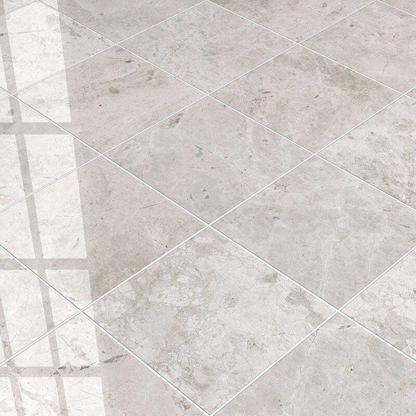 Silver Clouds Marble Tiles - Polished