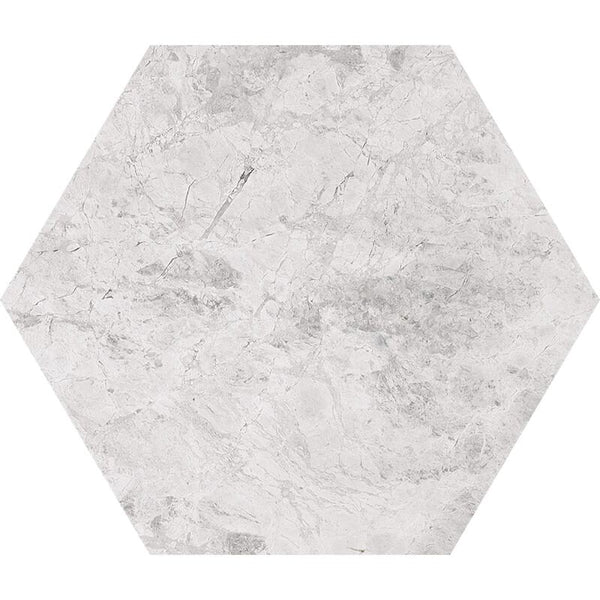 Silver Clouds Marble Hexagon Tiles - Honed