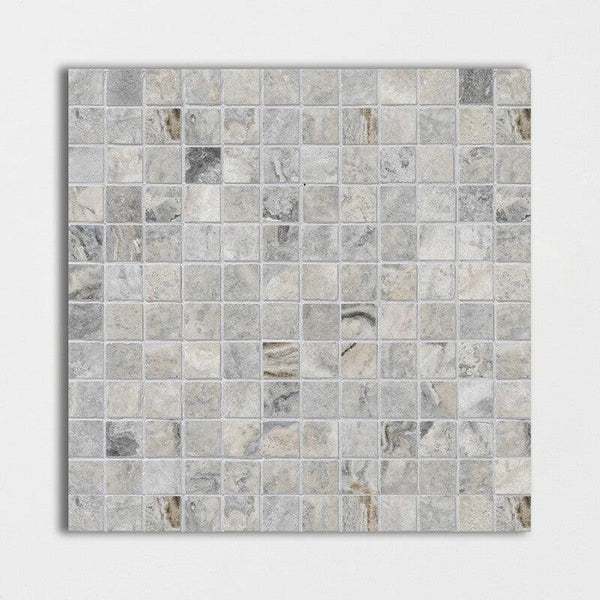 Silverado Travertine 25 mm Square Stackbond Mosaic - Honed