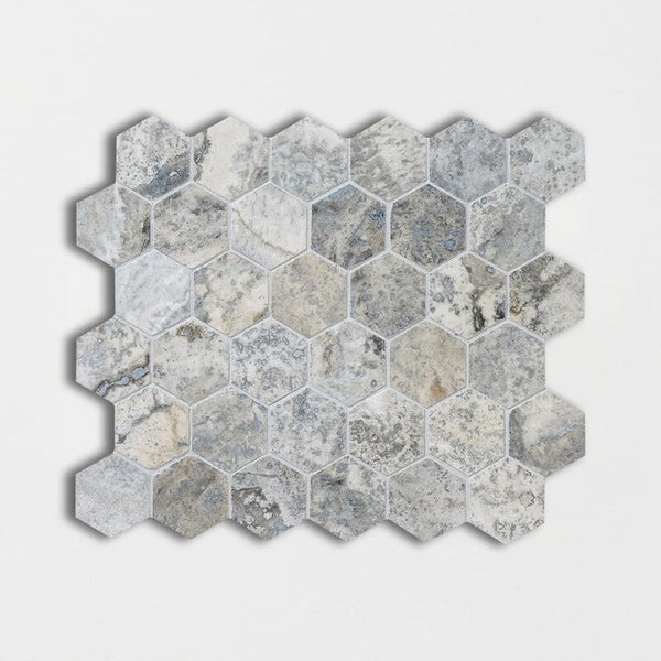 Silverado Travertine 50 mm Hexagon Mosaic - Honed