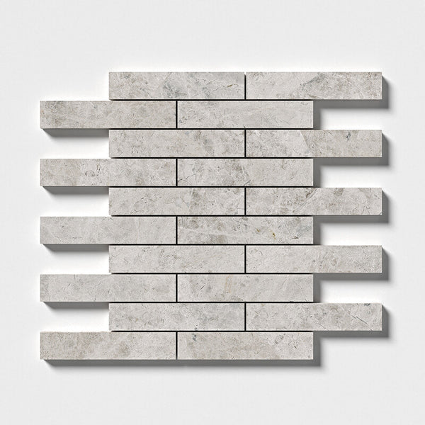 Silvero Marble 152 X 32 mm Rectangle Brickbond Mosaic - Polished