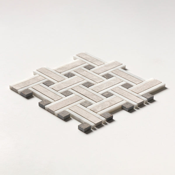 Silvero Marble Lattice Pattern Mosaic - Polished