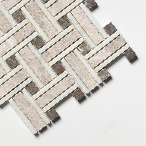 Silvero Marble Lattice Pattern Mosaic - Polished