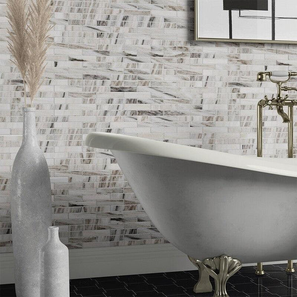 Skyline Marble 152 X 32 mm Rectangle Brickbond Mosaic - Polished