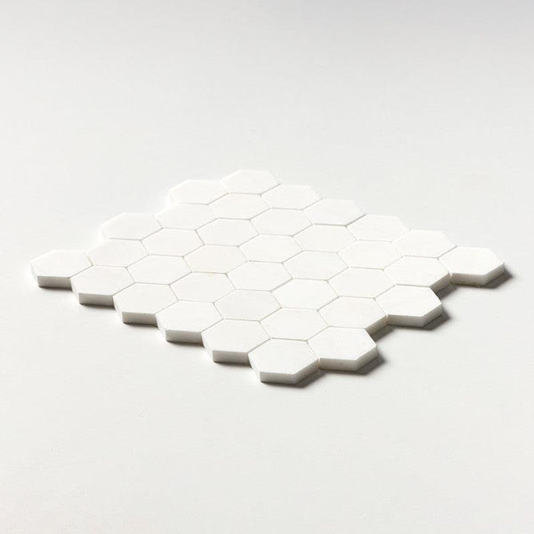 Snow White Marble 50 mm Hexagon Mosaic - Polished