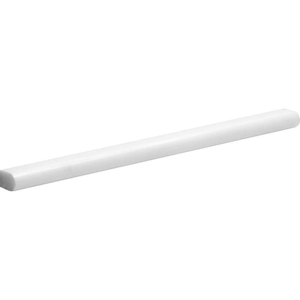 Snow White Marble Classic Bullnose Pencil Liner - Honed