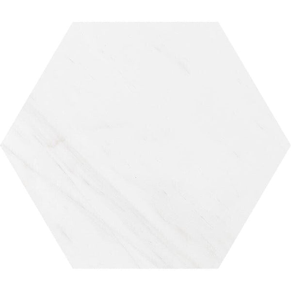 Snow White Marble Hexagon Tiles - Honed