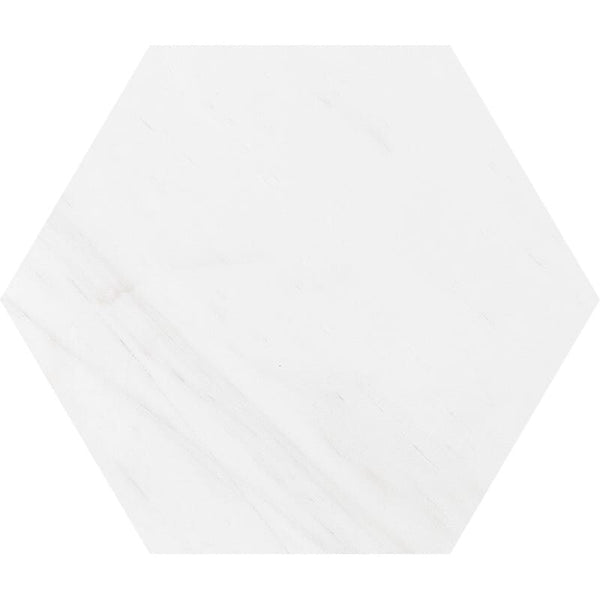 Snow White Marble Hexagon Tiles - Honed