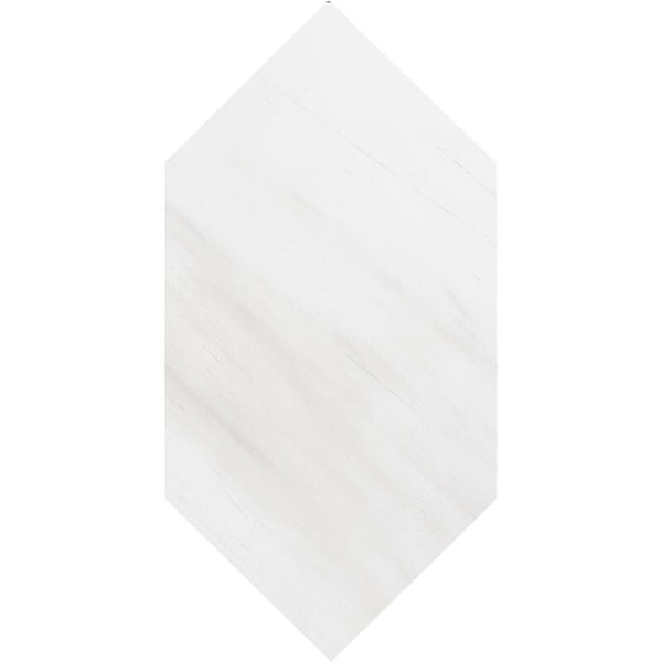 Snow White Marble Large Picket Tiles - Honed