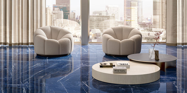 Sodalite Blue Marble Effect  Infinity Tiles - Polished