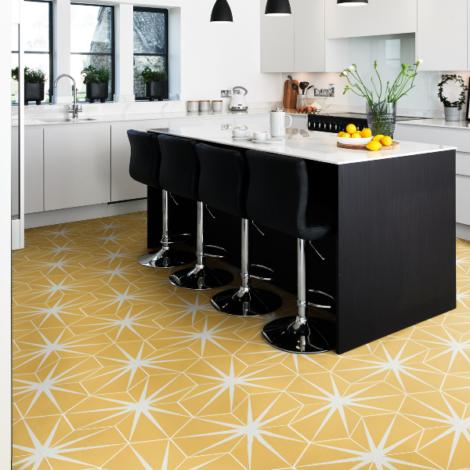 Starburst Mustard Porcelain Tiles