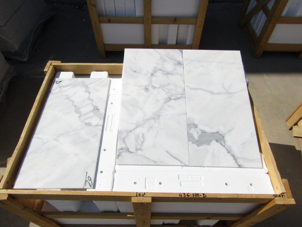 Statuario Venato Marble Tiles - Honed - FS436HMD