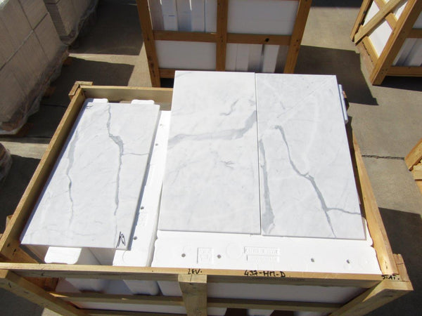 Statuario Venato Marble Tiles - Honed - FS437HMD